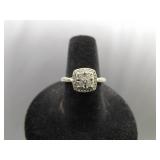.925 Sterling Silver Diamond Ring Size 7