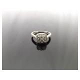 .925 Sterling Silver Diamond Ring Size 7