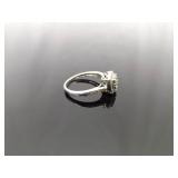 .925 Sterling Silver Diamond Ring Size 7