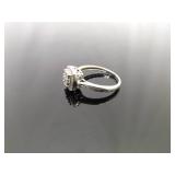 .925 Sterling Silver Diamond Ring Size 7