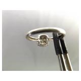 .925 Sterling Silver Diamond Ring Size 7