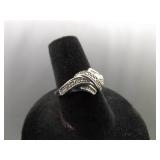 .925 Sterling Silver Diamond Accented Ring Size 7