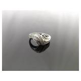 .925 Sterling Silver Diamond Accented Ring Size 7