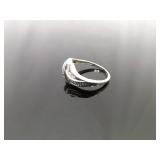 .925 Sterling Silver Diamond Accented Ring Size 7