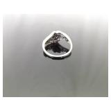 .925 Sterling Silver Diamond Accented Ring Size 7