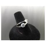 .925 Sterling Silver Zirconia Ring Size 7