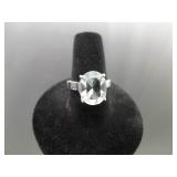 .925 Sterling Silver Marquis Cut Zirconia Ring Size 7.875