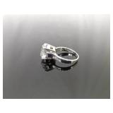 .925 Sterling Silver Marquis Cut Zirconia Ring Size 7.875