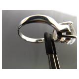 .925 Sterling Silver Marquis Cut Zirconia Ring Size 7.875