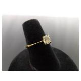 .925 Sterling Silver Zirconia Solitaire Ring Size 6