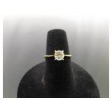 .925 Sterling Silver Zirconia Solitaire Ring Size 6