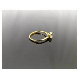 .925 Sterling Silver Zirconia Solitaire Ring Size 6