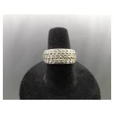 .925 Sterling Silver Zirconia Band Ring Size 7