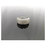 .925 Sterling Silver Zirconia Band Ring Size 7