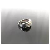 .925 Sterling Silver Zirconia Band Ring Size 7