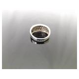 .925 Sterling Silver Zirconia Band Ring Size 7