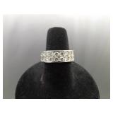 .925 Sterling Silver Zirconia Band Ring Size 6.5