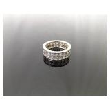 .925 Sterling Silver Zirconia Band Ring Size 6.5