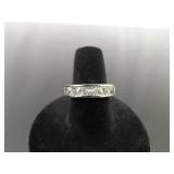.925 Sterling Silver Zirconia Band Ring Size 7