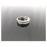 .925 Sterling Silver Zirconia Band Ring Size 7