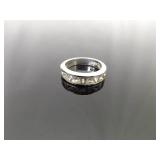 .925 Sterling Silver Zirconia Band Ring Size 7