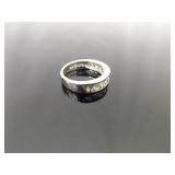 .925 Sterling Silver Zirconia Band Ring Size 7
