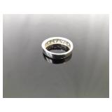 .925 Sterling Silver Zirconia Band Ring Size 7