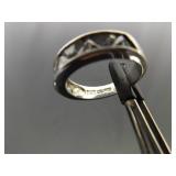 .925 Sterling Silver Zirconia Band Ring Size 7