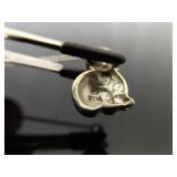 .925 Sterling Silver Art Nouveau Enamel Kitty Cat Pendant Necklace