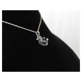 .925 Sterling Silver Kitty Cat Charms Pendant Necklace