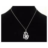 .925 Sterling Silver Mama Cat and Kitties Pendant Necklace