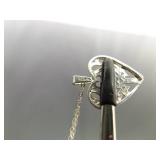 .925 Sterling Silver Scrolled Heart Pendant Necklace