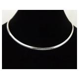 .925 Sterling Silver Flexible 17" Omega Necklace
