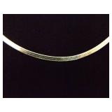 .925 Sterling Silver Vermeil 24" Herringbone Necklace