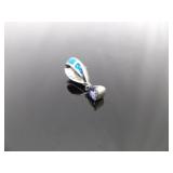 .925 Sterling Silver Inlayed Opal and Amethyst Dangle Post Earrings