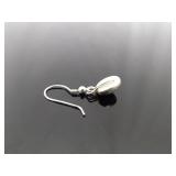 .925 Sterling Silver Sodalite Cabochon Dangle Hook Earrings