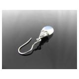 .925 Sterling Silver Opalite Dangle Hook Earrings