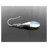 .925 Sterling Silver Opalite Dangle Hook Earrings
