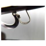 .925 Sterling Silver Amethyst Dangle Heart Dangle Hook Earrings