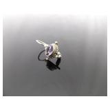 .925 Sterling Silver Amethyst Hinged Hook Earrings