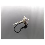 .925 Sterling Silver Amethyst Hinged Hook Earrings