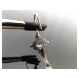 .925 Sterling Silver Amethyst Hinged Hook Earrings