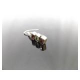 .925 Sterling Silver Garnet and Peridot Dangle Hook Earrings