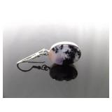 .925 Sterling Silver Buffalo Turquoise Dangle Hook Earrings