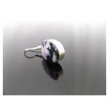 .925 Sterling Silver Buffalo Turquoise Dangle Hook Earrings