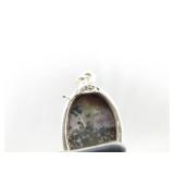 .925 Sterling Silver Buffalo Turquoise Dangle Hook Earrings