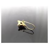 .925 Sterling Silver Garnet Cabochon Vermeil Hook Earrings