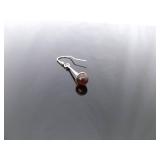 .925 Sterling Silver Amber Ball Dangle Hook Earrings