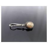 .925 Sterling Silver Carved Shell Cameo Dangle Hook Earrings