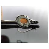 .925 Sterling Silver Carved Shell Cameo Dangle Hook Earrings